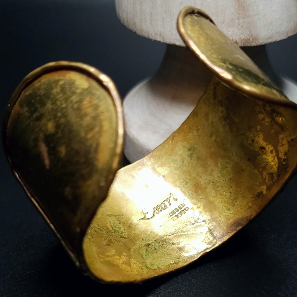 Vintage EXART brutalist brass and copper bracelet. Hecho En Mexico. - Picture 5 of 10
